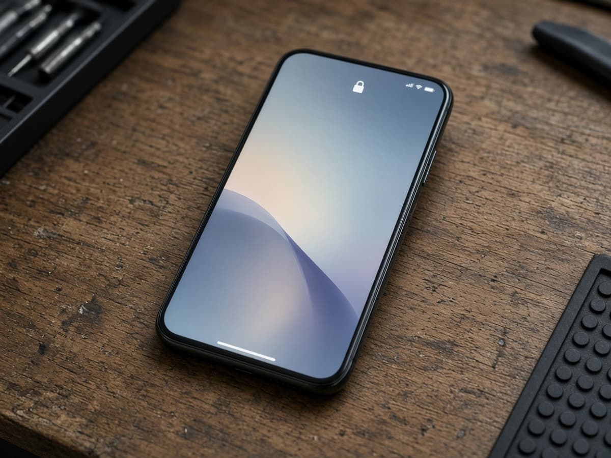 Smartphone with a clear screen after repair