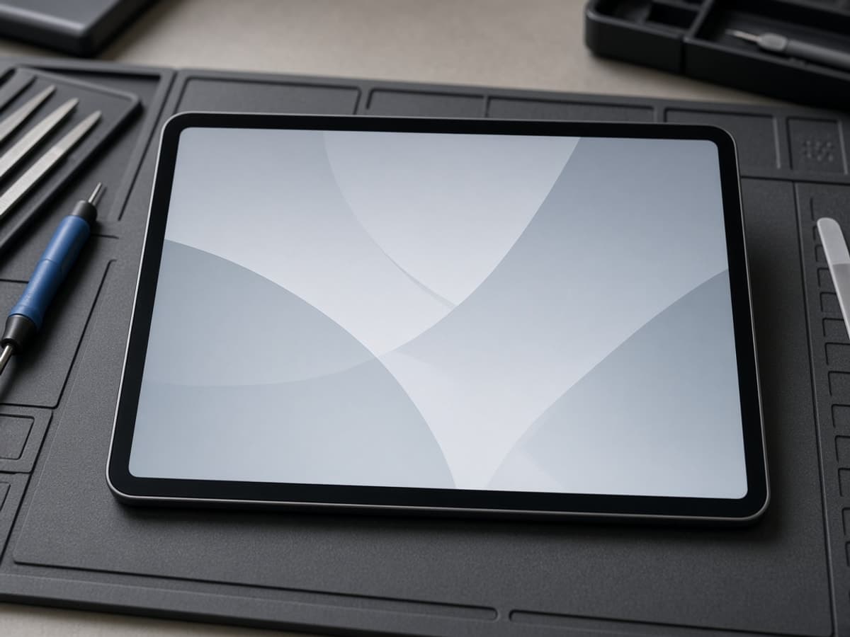 Tablet with a clear screen after repair